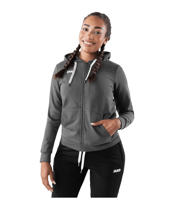 JAKO Base Giacca con cappuccio Donna Grigio C021 - grigio