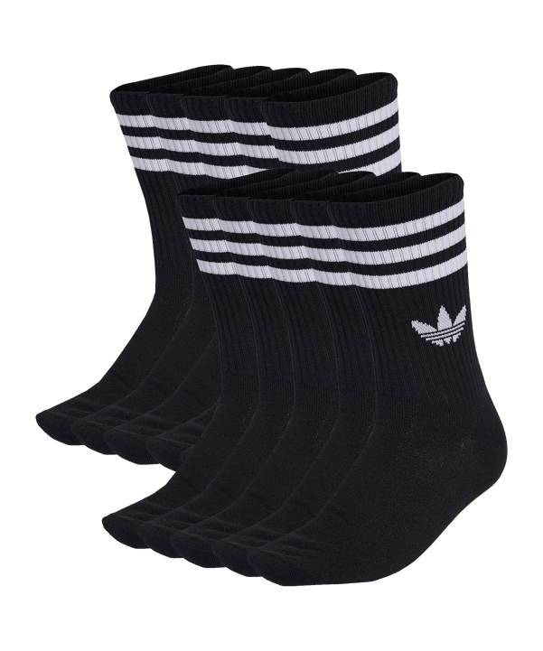 adidas Originals 3 Stripes Crew 10 Pairs Socken Schwarz - schwarz
