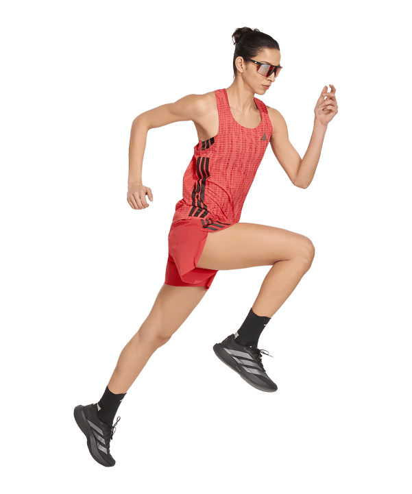 adidas Adizero Running Singlet T-shirt Donna Rosso - rosso
