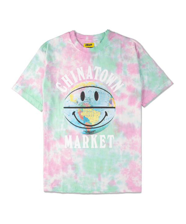 Market Smiley Globe Ball T-Shirt Multi - weiss