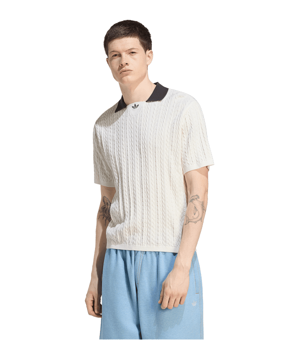 adidas Originals Cable Knit Football Trikot Weiß - weiss