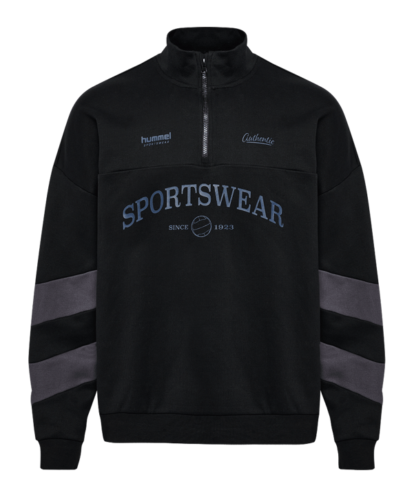 Hummel Oversized Halfzip Sweatshirt Schwarz F2129 - schwarz
