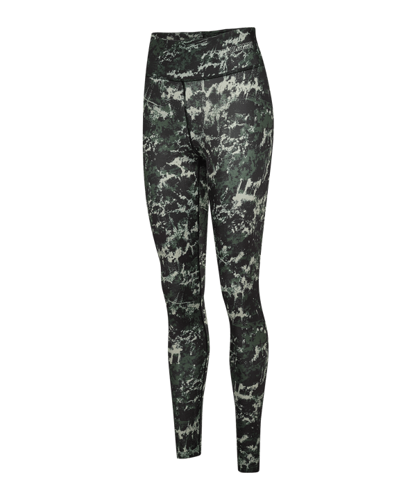 Hummel Te Twist Aop Mid Waist Leggings Damen Grün F6126 - gruen