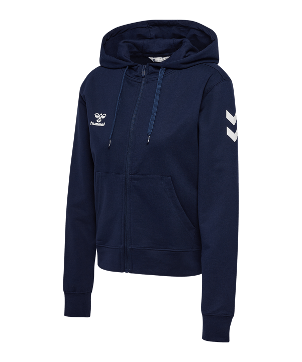 Hummel Go 2.0 Chevron Kapuzenjacke Damen Blau F7026 - blau
