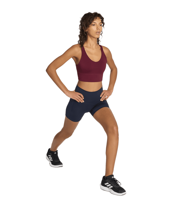 adidas 3 Stripes Studio All Me Sport-BH Damen Rot - rot