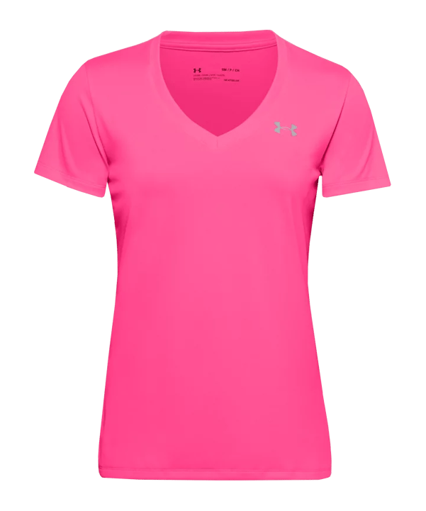 Under Armour Tech V-Neck T-Shirt Damen Pink F653 - rosa