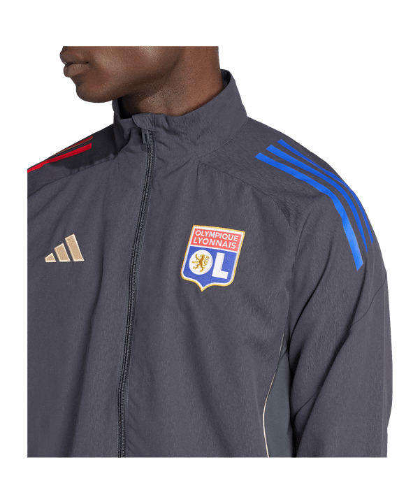 adidas Olympique Lyon Präsentationsjacke Grau - grau