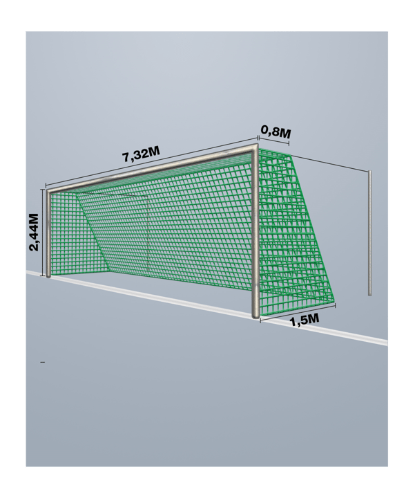 Cawila Tornetz 7,50x2,50m | Tiefe 0,8x1,5m | Maschenweite 12cm | Stärke 4mm | grün - gruen
