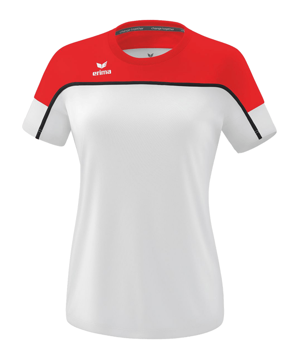 Erima Change by T-Shirt Damen Weiss Rot - weiss