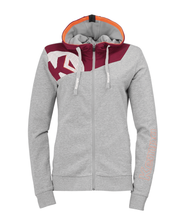 Kempa Core 2.0 Kapuzenjacke Damen Grau Rot F11 - grau