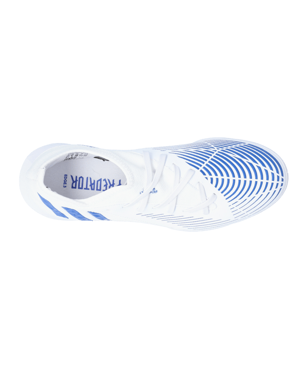 adidas Predator EDGE.3 IN Halle Diamond Edge J Kinder Weiss Blau - weiss