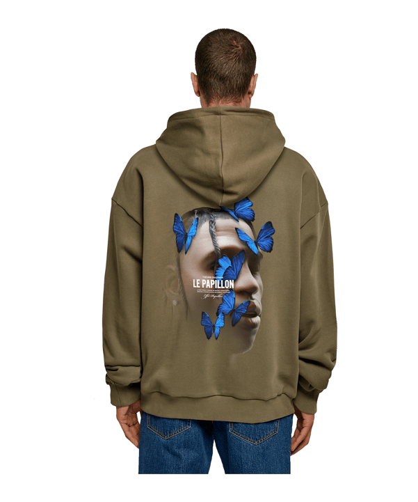 Mister Tee Le Papilloversized Hoody Grün - gruen