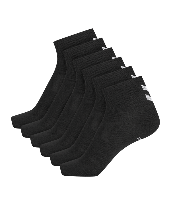 Hummel Chevron 6-Pack Mid Cut Socken Schwarz F2042 - schwarz