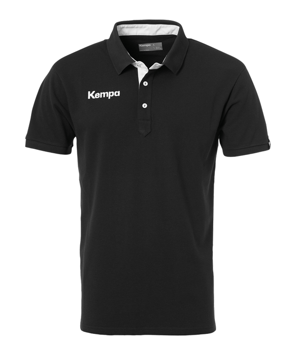 Kempa Prime Polo Shirt Kids Zwart Wit F02 - zwart