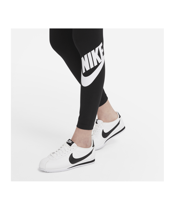Nike Essentials Leggings Damen Schwarz Weiss F010 - schwarz