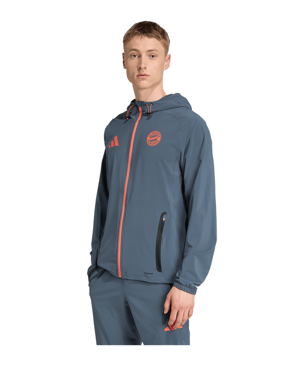 adidas FC Bayern München Tech Travel Jacke Grau - grau