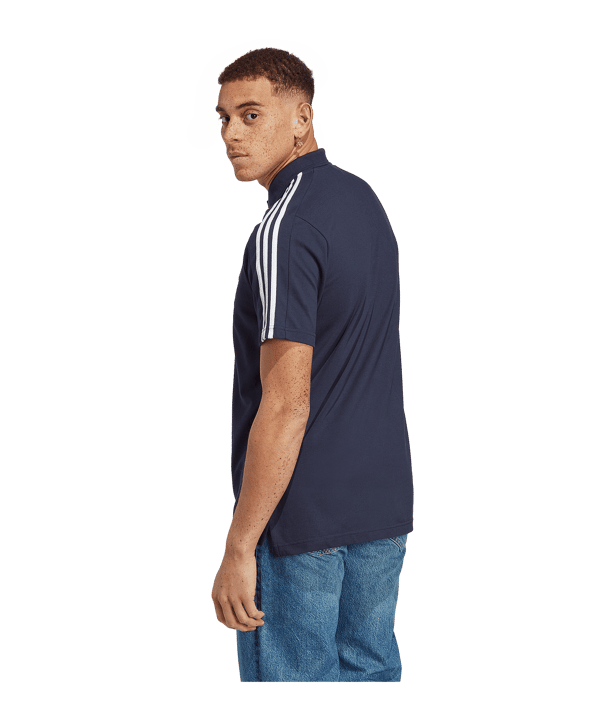 adidas Essentials 3-Stripes Poloshirt Pink - blau