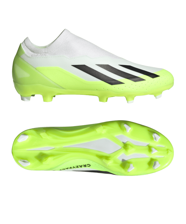 adidas X Crazyfast.3 LL FG Crazyrush Weiss Schwarz Gelb - weiss