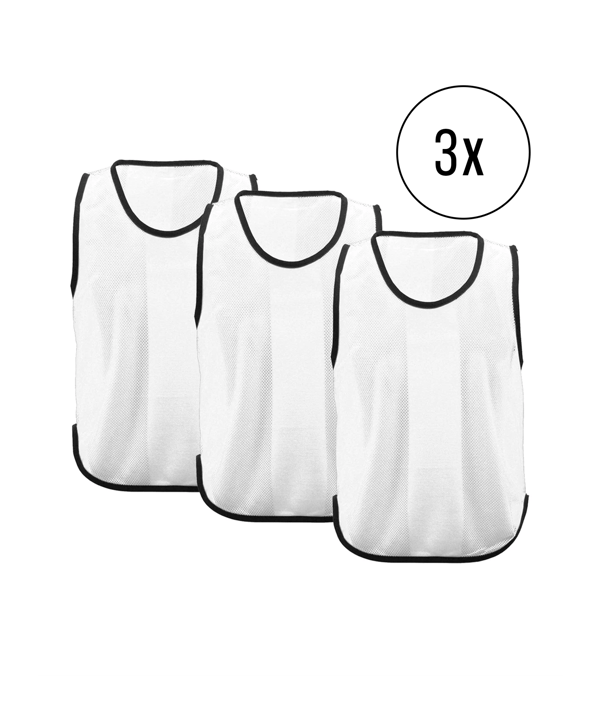 Cawila Trainingsleibchen UNI 3er Set Weiss | Leibchen Fußball - weiss