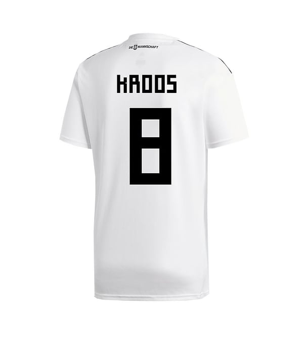 adidas DFB Deutschland Trikot Home WM 2018 Weiss inkl. Kroos 8 - weiss