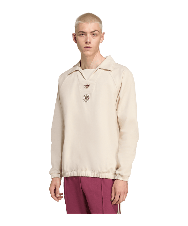 adidas Ajax Amsterdam Icon Drill Sweatshirt Beige - beige