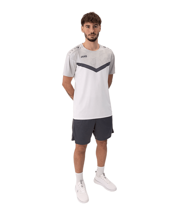 JAKO Iconic T-Shirt Weiss Grau F016 - weiss
