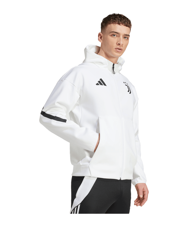 adidas Juventus Turin Anthem Kapuzenjacke Weiß - weiss