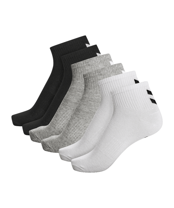 Hummel Chevron 6-Pack Mid Cut Socken Schwarz F2072 - schwarz
