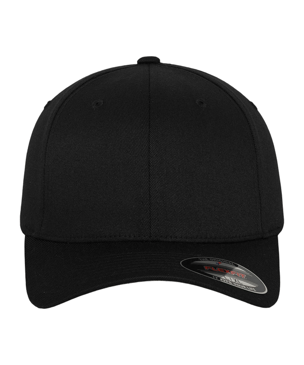 Flexfit Wooly Combed Baseball Mütze Schwarz - schwarz