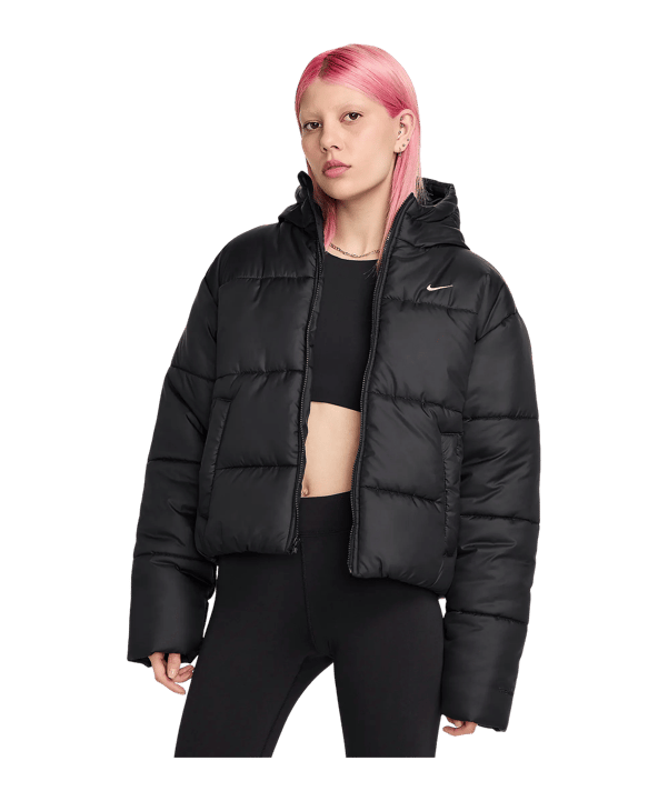 Nike Synthetic Puffer Jacke Damen Schwarz F010 - schwarz