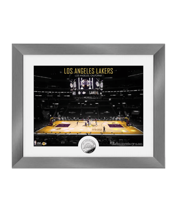 The Highland Mint NBA Los Angeles Lakers Court Silver Coin Frame Collectible Lila - lila