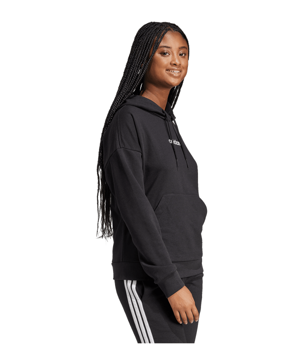adidas Essentials Linear Hoody Damen Schwarz - schwarz