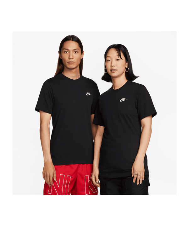 Nike Club T-Shirt Schwarz Weiss F013 - schwarz
