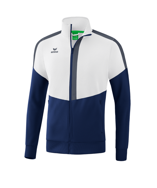 Erima Squad Trainingsjacke Kids Weiss Blau - weiss
