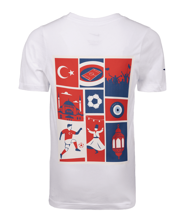 Nike TFF Turchia Collage T-shirt Bambini Bianco Ctffcz0909collageweiss - bianco