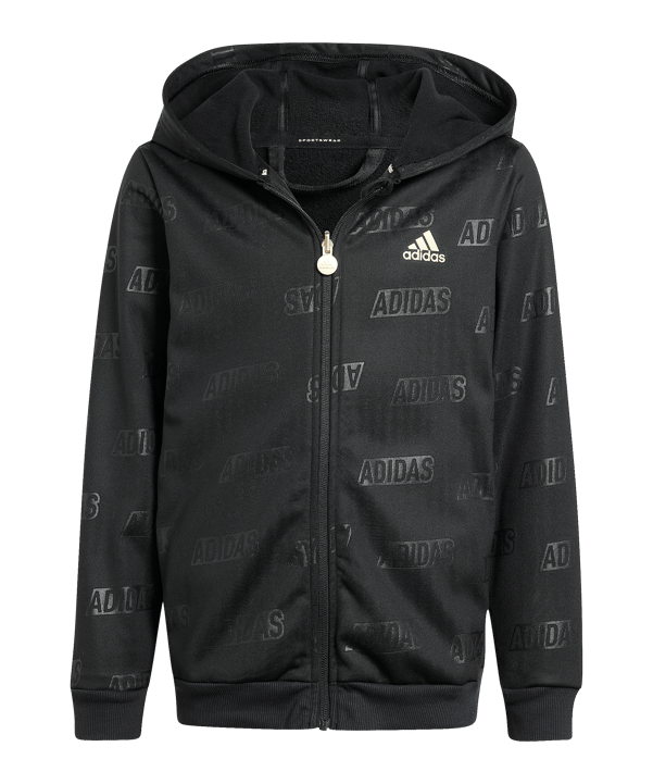 adidas Kapuzenjacke Kids Schwarz Gold - schwarz