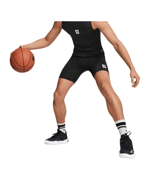 PUMA Hoops Team Short Tight Schwarz F01 - schwarz