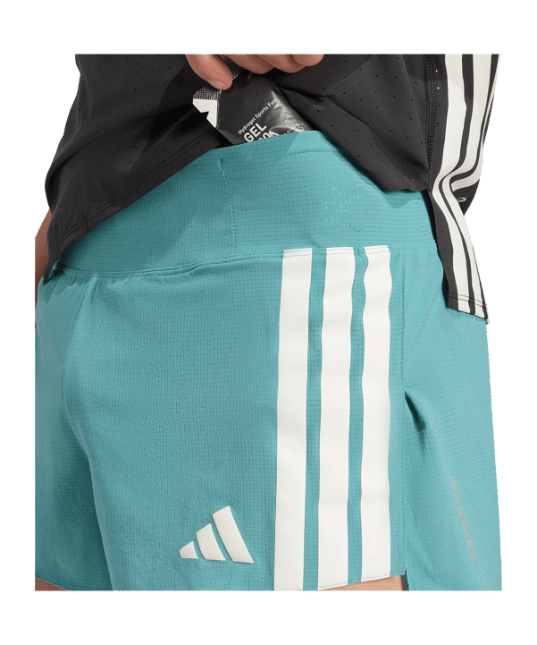 adidas Adizero Running Gel Laufshort Blau - blau