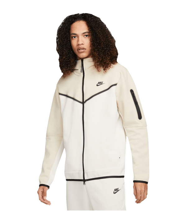 Nike Tech Fleece Kapuzenjacke Beige Weiss F206 - braun