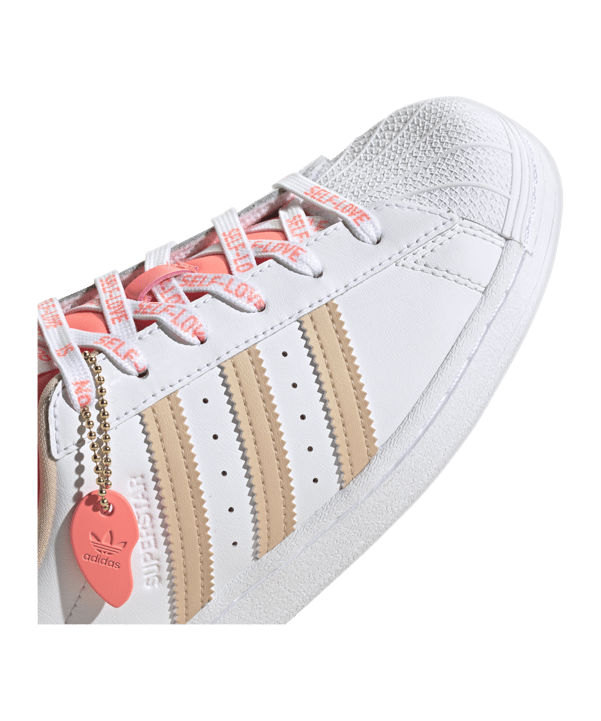 adidas Originals Superstar Damen Weiss Orange - weiss