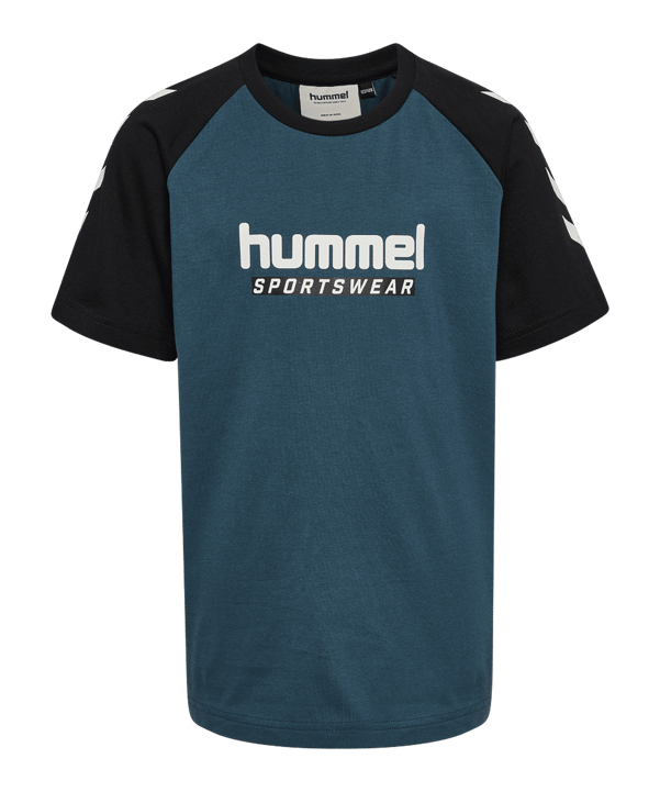 Hummel Logo S/S T-Shirt Kids Blau F7280 - blau
