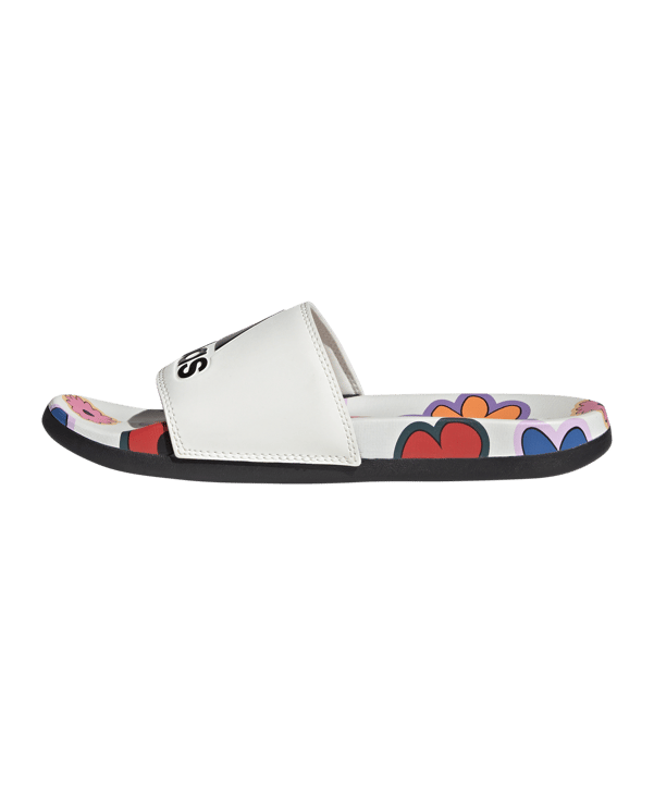 adidas Comfort Slides Adilette Damen Weiss Schwarz - weiss
