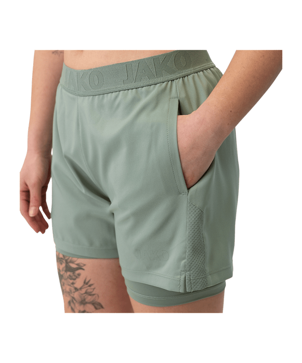 JAKO Power 2in1 Short Damen Grün F237 - gruen