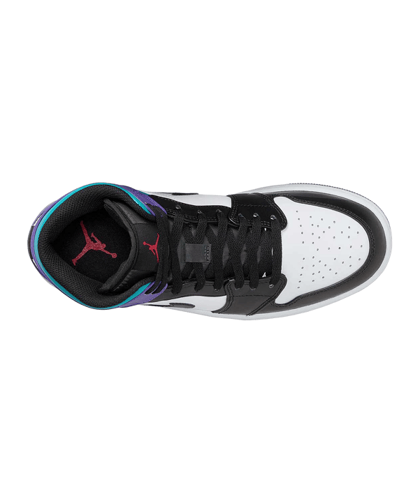 Jordan Air 1 Mid Weiss Schwarz Lila F154 - weiss