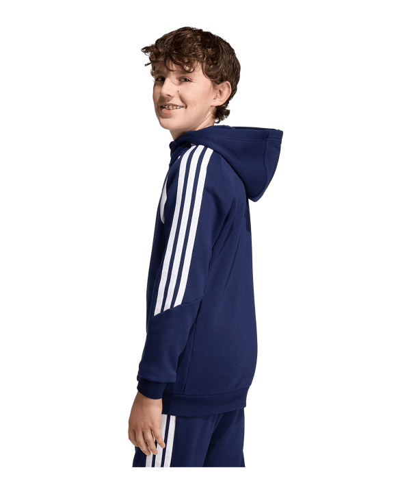 adidas Tiro 26 League Kapuzenjacke Kids Dunkelblau - weiss
