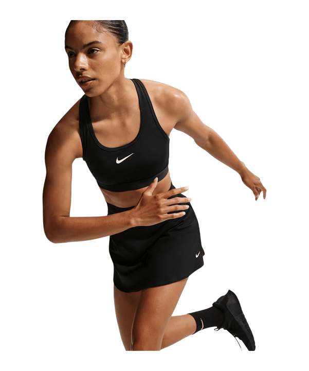 Nike Swoosh Medium Support Sport-BH Damen Schwarz F010 - schwarz