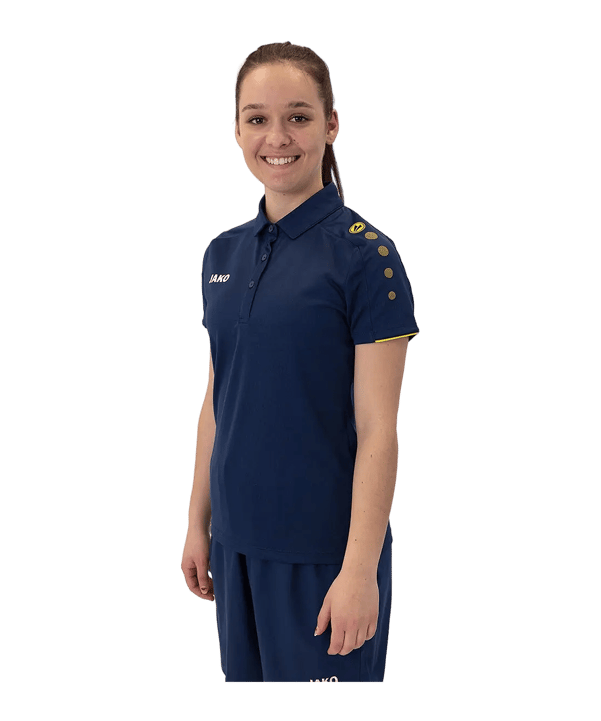 JAKO Classico Poloshirt Damen Blau Gelb F42 - blau