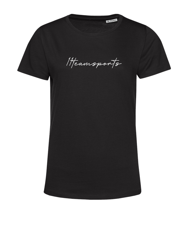 11teamsports Handwriting T-Shirt Damen Schwarz - schwarz
