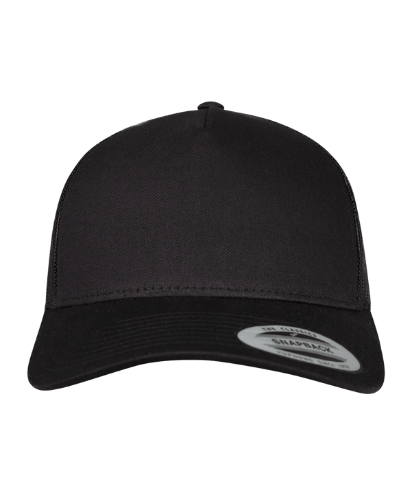 Merch 5 Panel Retro Trucker Cap Schwarz - schwarz