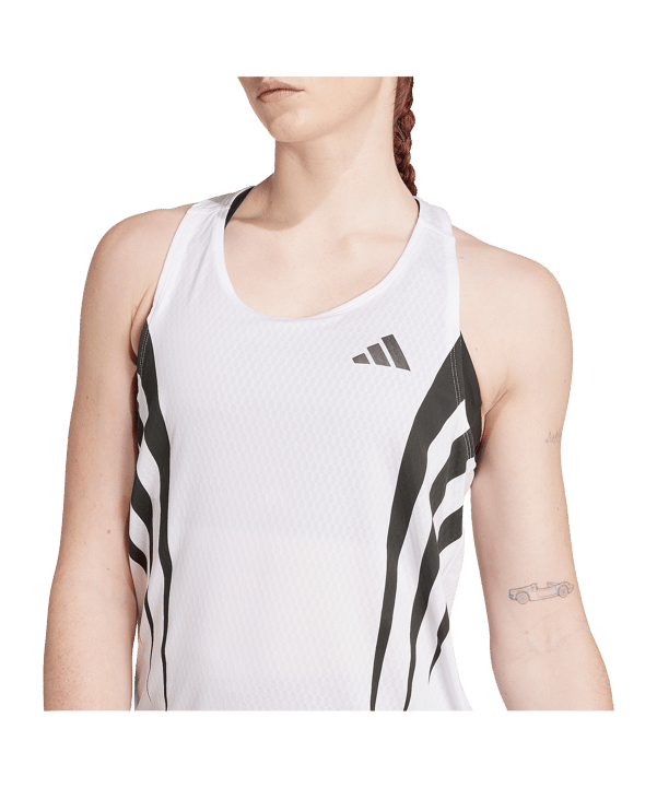 adidas Aidzero Archive Running Singlet Tanktop Damen Weiß - weiss